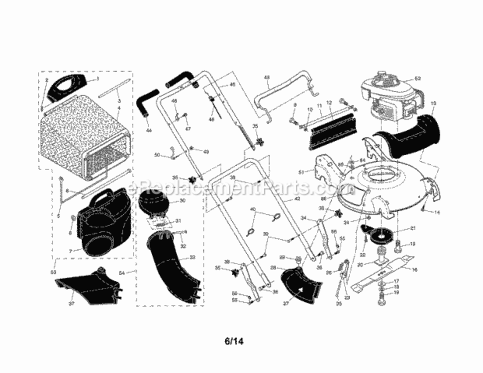 Page A Diagram and Parts List for  Craftsman Lawn Mower