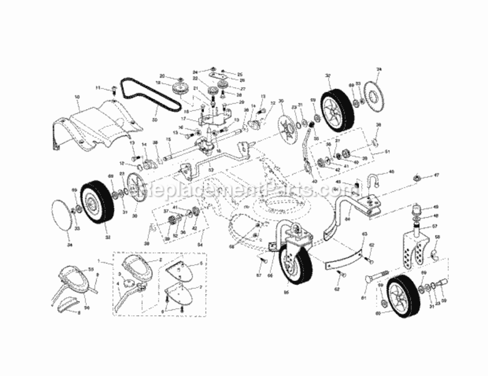 Page B Diagram and Parts List for  Craftsman Lawn Mower