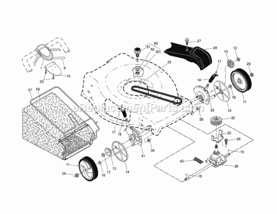 Page B Diagram and Parts List for  Craftsman Lawn Mower