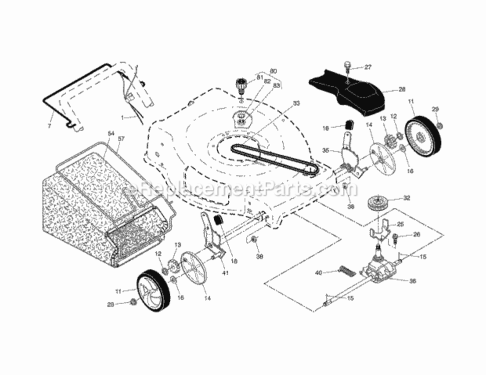 Page B Diagram and Parts List for  Craftsman Lawn Mower