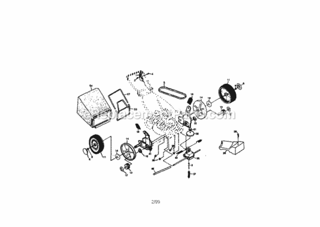 Page B Diagram and Parts List for  Craftsman Lawn Mower