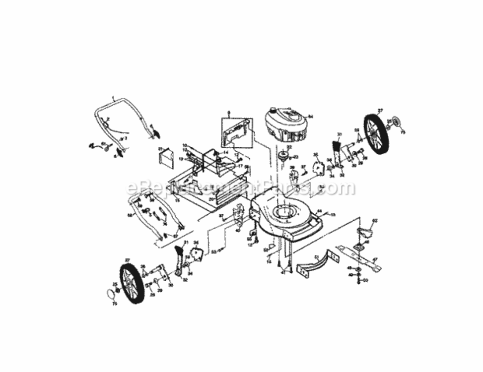 Page B Diagram and Parts List for  Craftsman Lawn Mower
