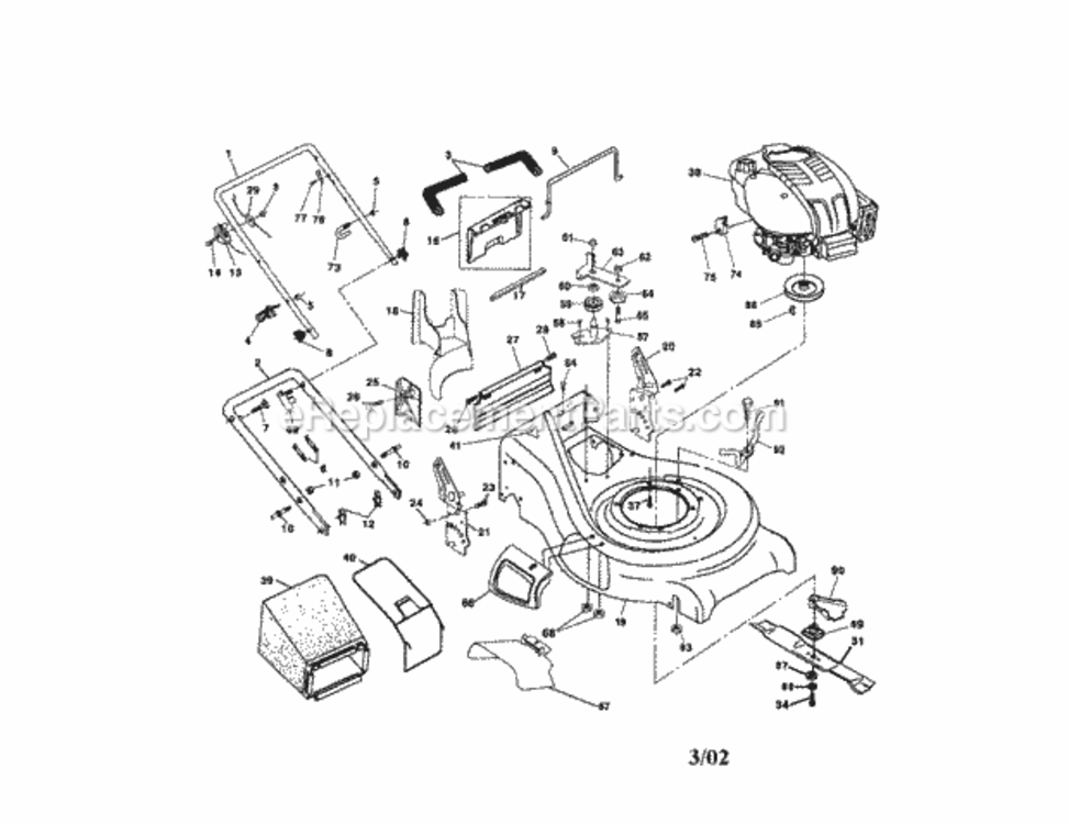 Page A Diagram and Parts List for  Craftsman Lawn Tractor