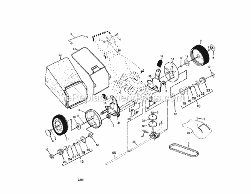 Page B Diagram and Parts List for  Craftsman Lawn Tractor