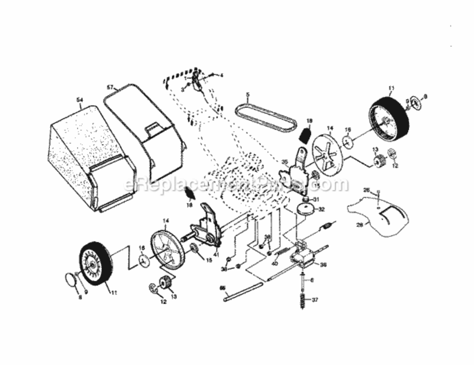 Page B Diagram and Parts List for  Craftsman Lawn Mower