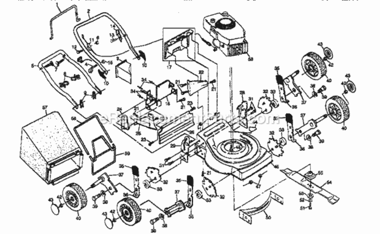Page A Diagram and Parts List for 917386140  Craftsman Lawn Mower