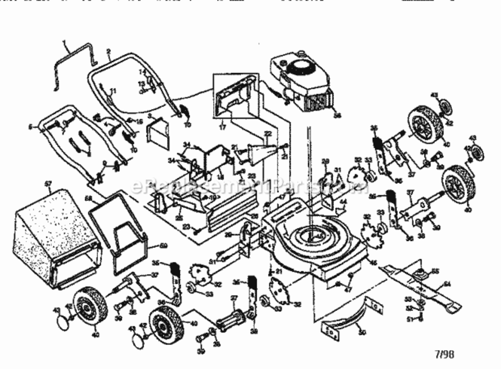 Page A Diagram and Parts List for 917387281  Craftsman Lawn Mower