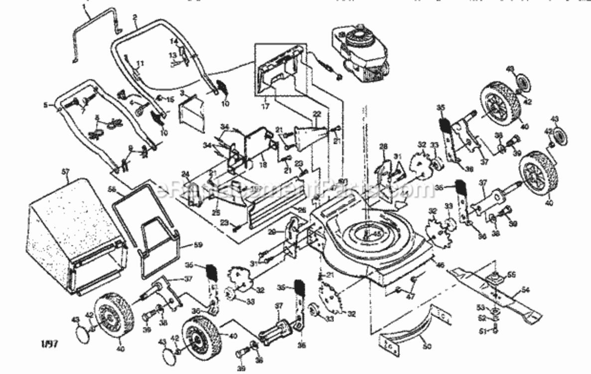 Page A Diagram and Parts List for 917387860  Craftsman Lawn Mower
