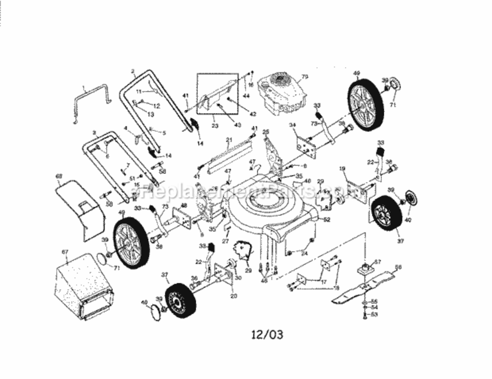 Page A Diagram and Parts List for 917388570  Craftsman Lawn Mower