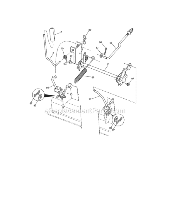 Page G Diagram and Parts List for  Craftsman Lawn Tractor