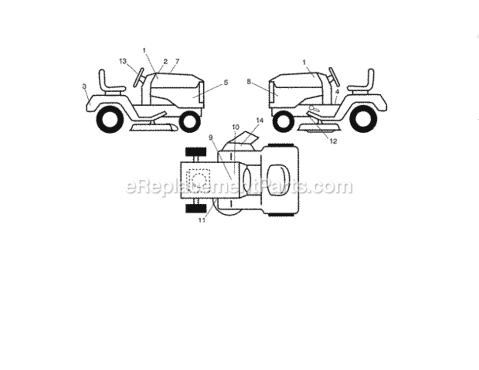 Page I Diagram and Parts List for  Craftsman Lawn Tractor