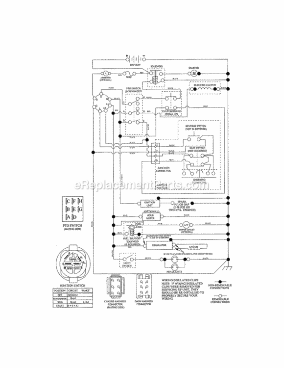 Page K Diagram and Parts List for  Craftsman Lawn Tractor