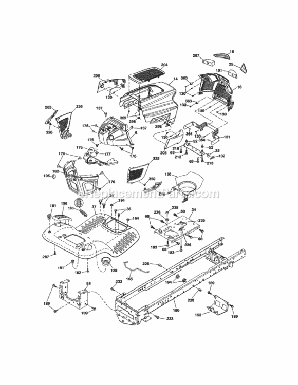 Page B Diagram and Parts List for  Craftsman Lawn Tractor