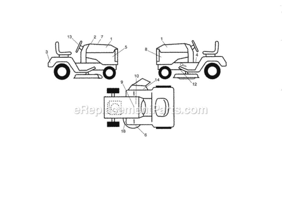 Page I Diagram and Parts List for  Craftsman Lawn Tractor
