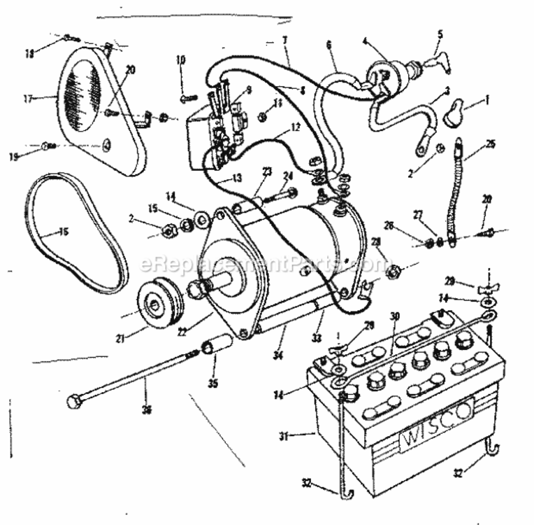 Page C Diagram and Parts List for  Craftsman Lawn Tractor