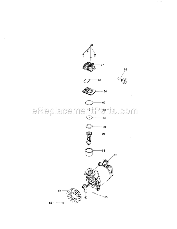 Compressor Pump Diagram Diagram and Parts List for  Craftsman Compressor