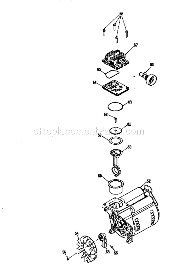 Page C Diagram and Parts List for  Craftsman Compressor