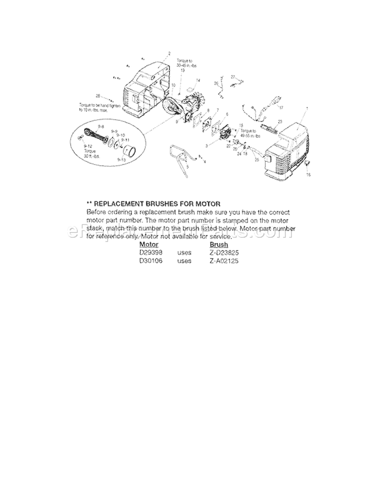Pump Diagram and Parts List for  Craftsman Compressor