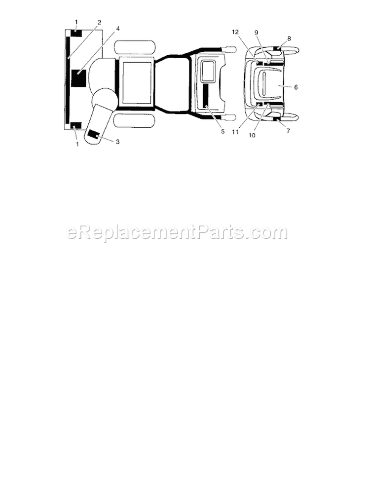 Decals Diagram and Parts List for  Craftsman Snow Blower