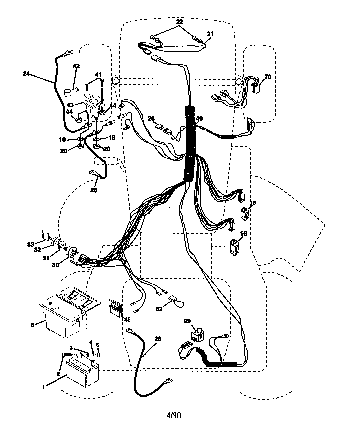Electrical Diagram and Parts List for  Craftsman Lawn Tractor
