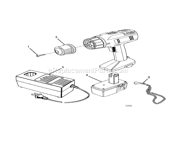 Battery Charger/Pack Diagram and Parts List for 973271830  Craftsman Cordless Drill