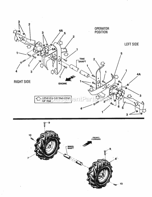 Page G Diagram and Parts List for  Craftsman Tiller