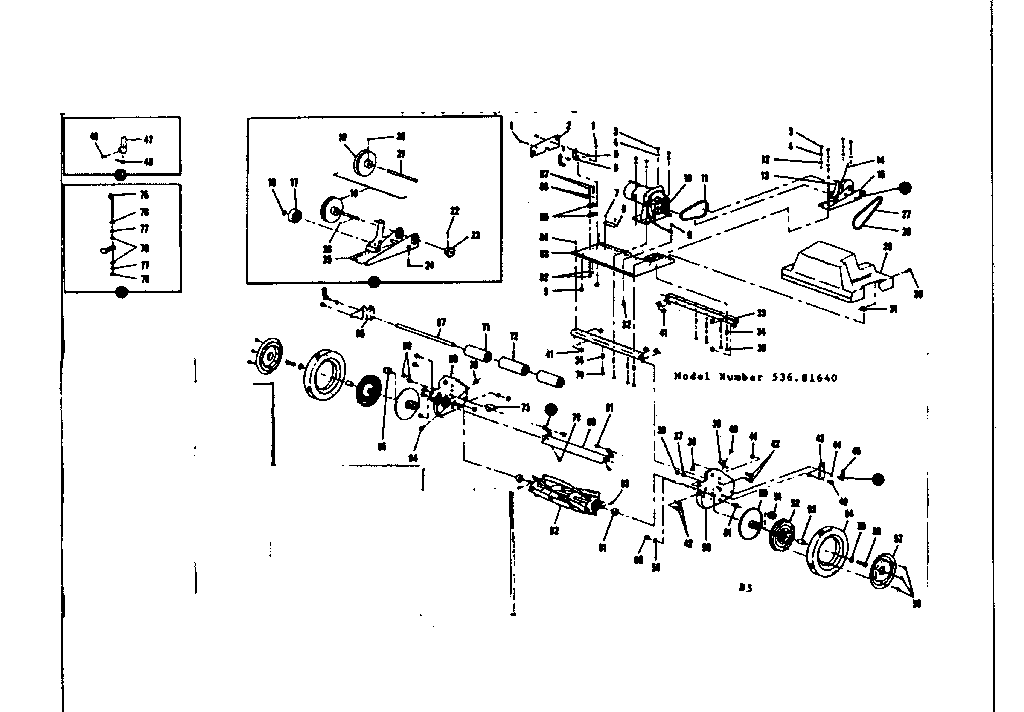 Motor And Control Assembly Diagram and Parts List for  Craftsman Lawn Mower