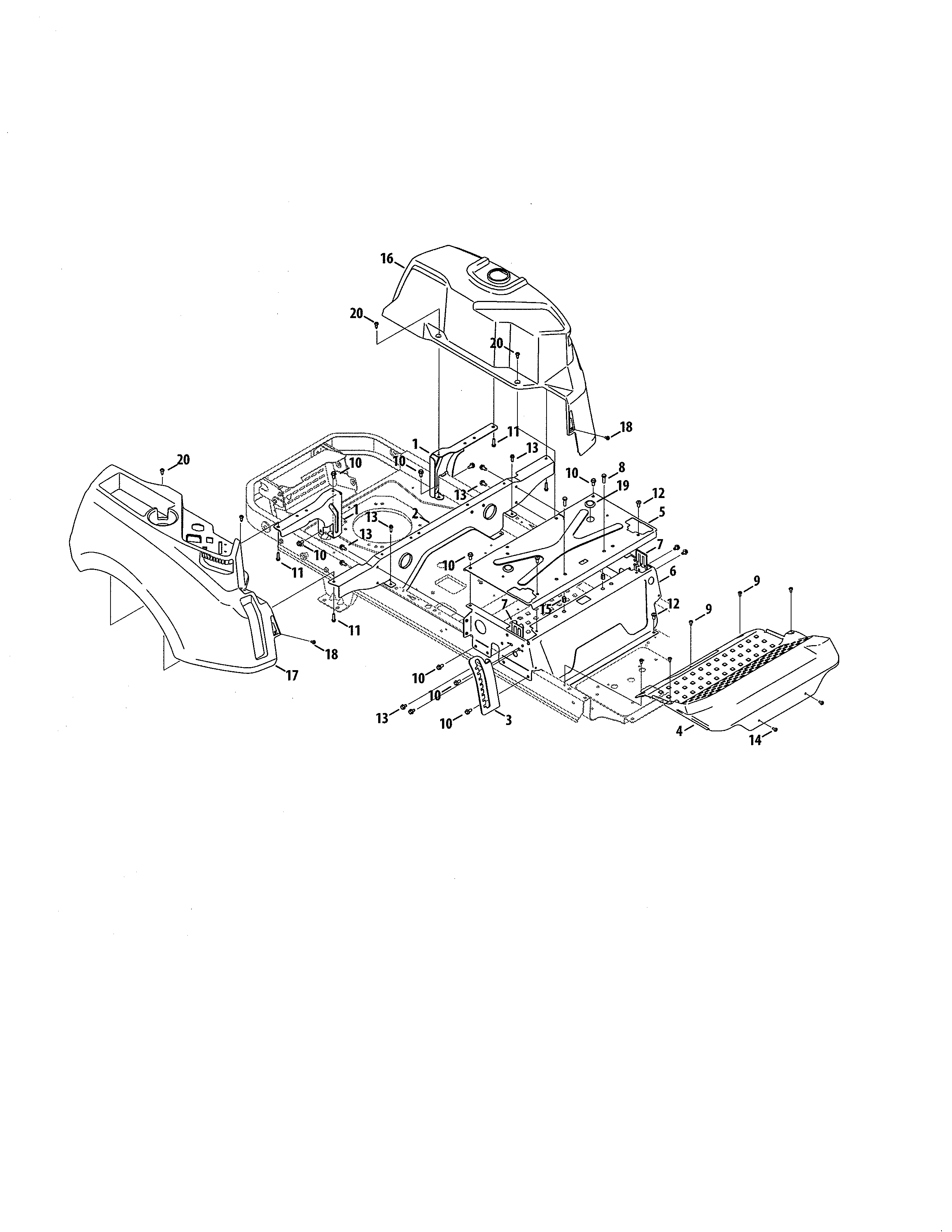 Console/floor Board Diagram and Parts List for  Craftsman Engine