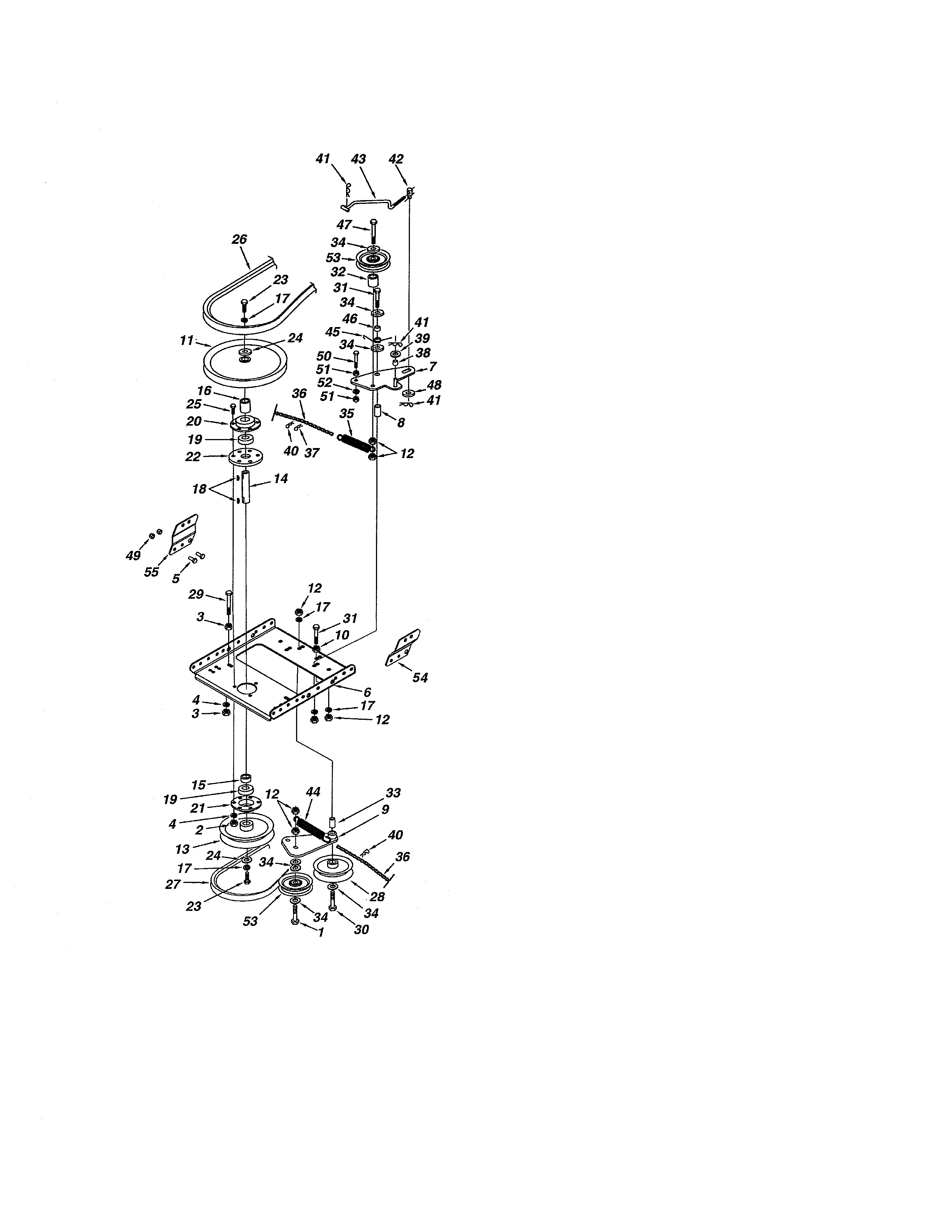 Pulleys/belts Diagram and Parts List for  Craftsman Snow Blower