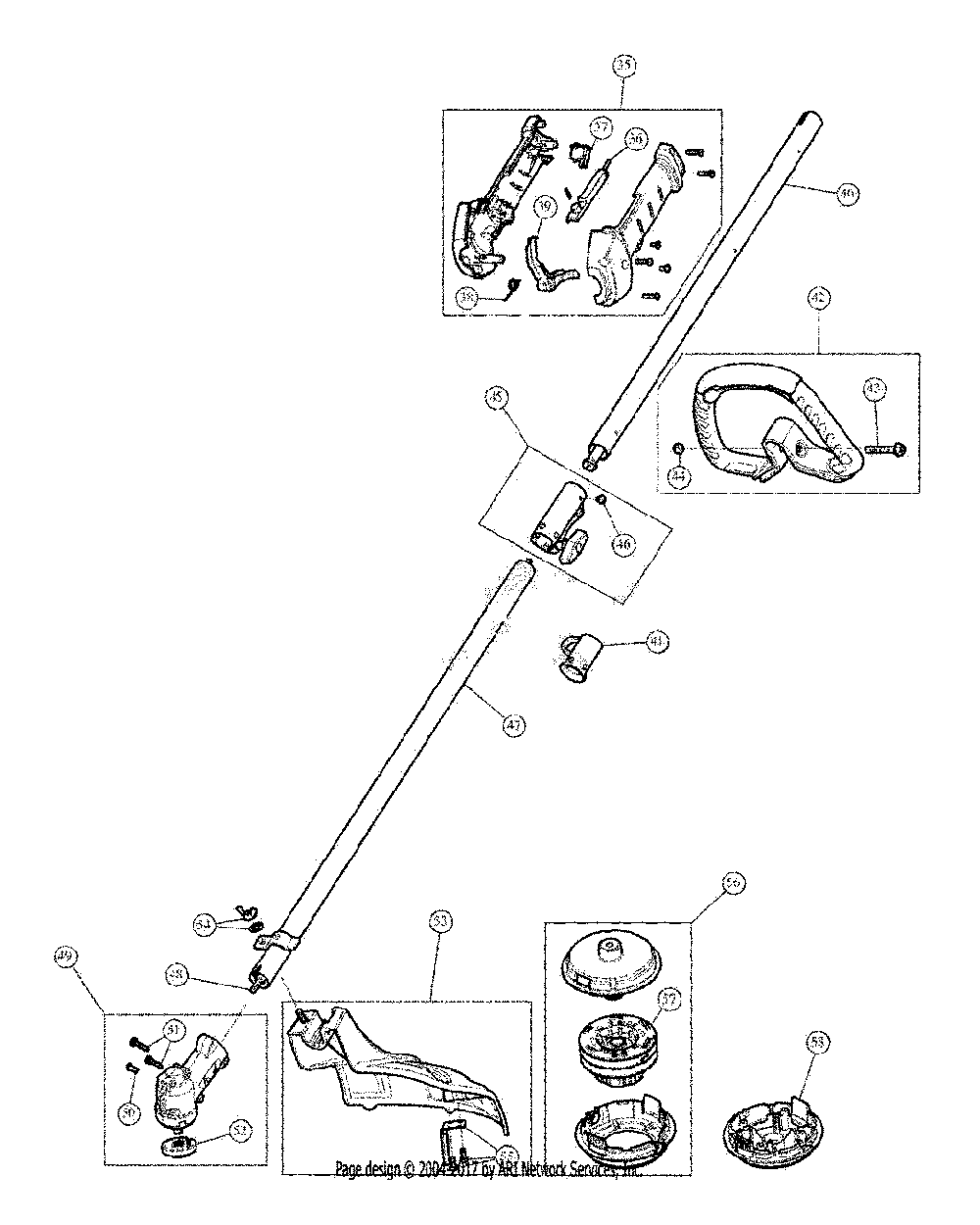 General assembly Diagram and Parts List for  Craftsman Trimmer