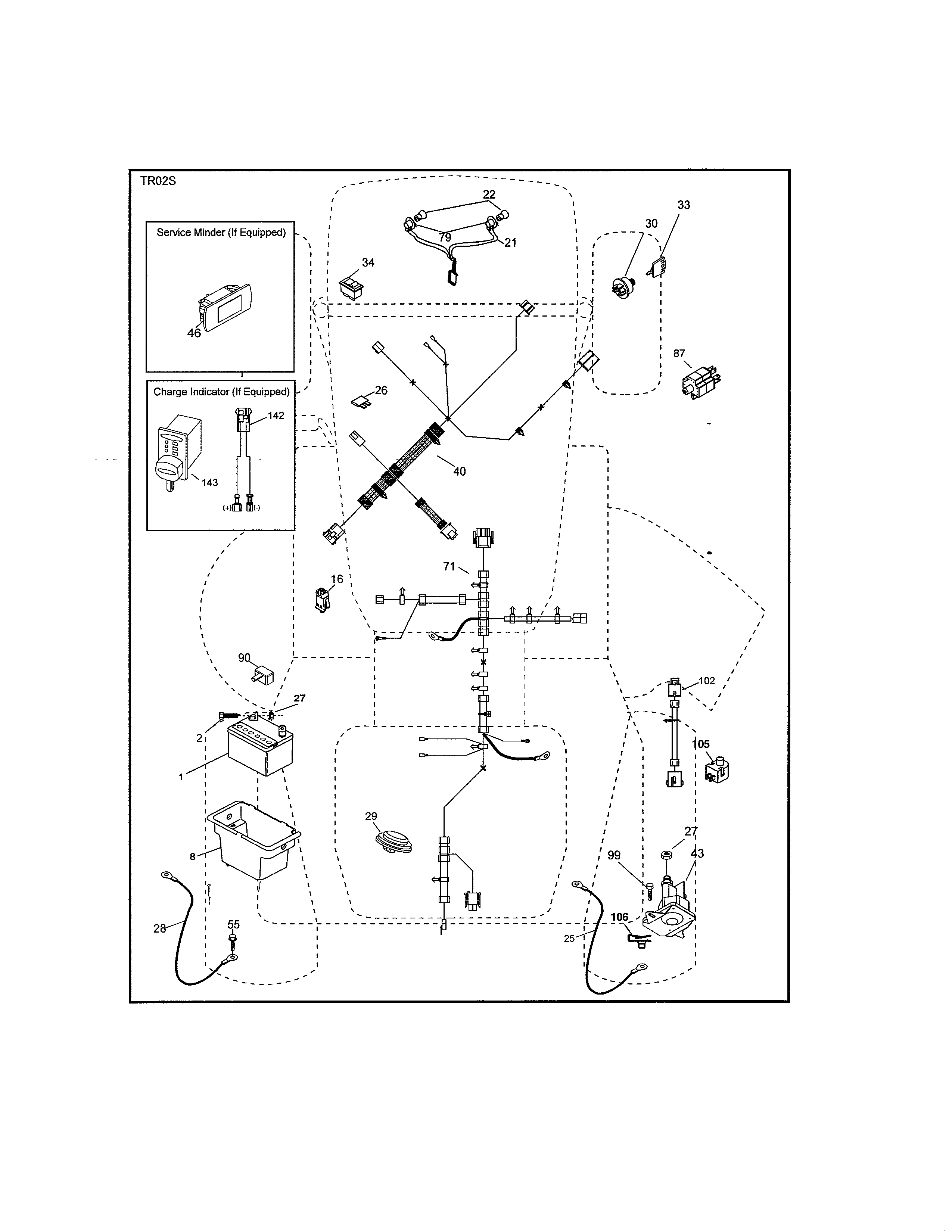 Electrical Diagram and Parts List for  Craftsman Lawn Tractor