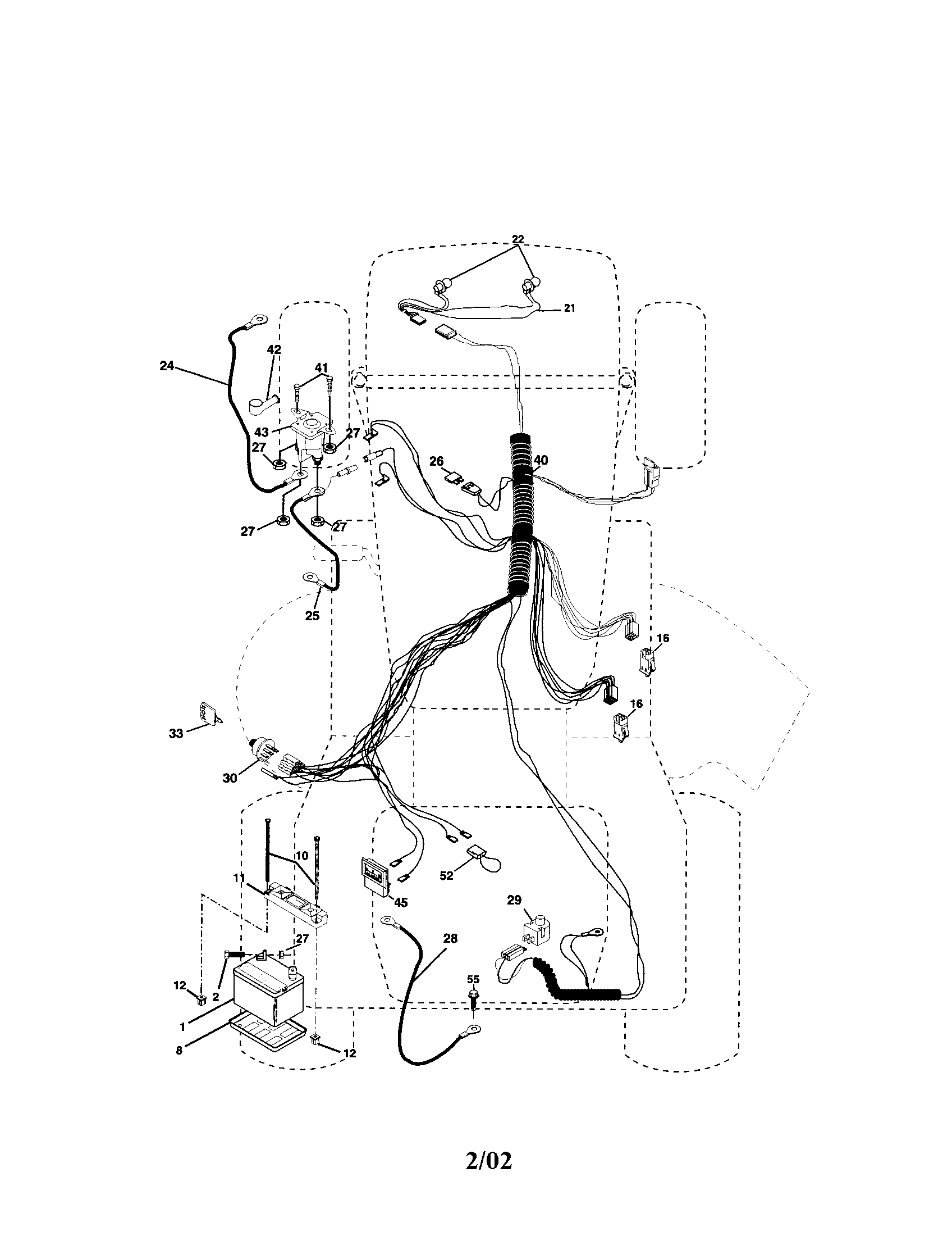Electrical Diagram and Parts List for  Craftsman Lawn Tractor