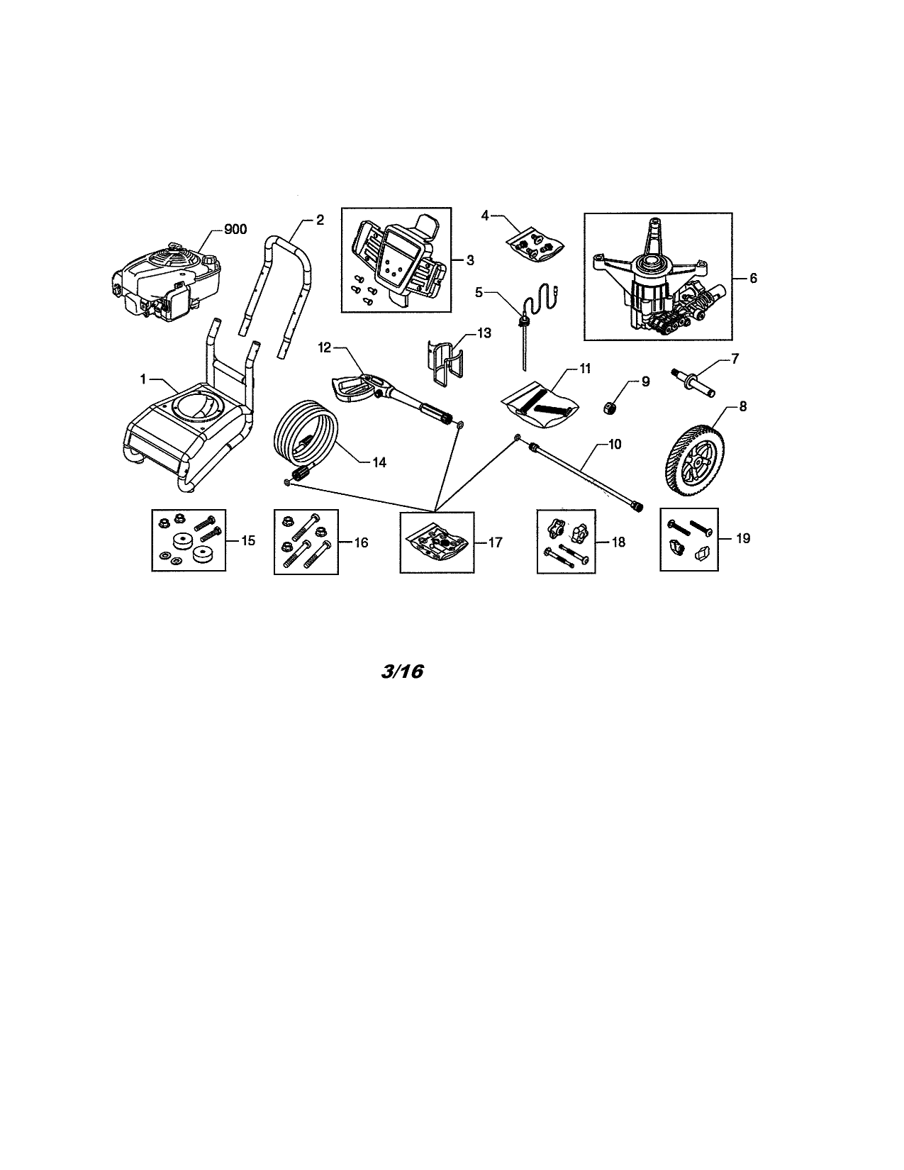 PG 1 - PLDM -UNKNOWN Diagram and Parts List for Type 0 Craftsman Pressure Washer