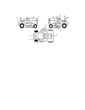 Decals Diagram and Parts List for  Craftsman Lawn Tractor