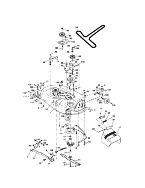 Mower Deck Diagram and Parts List for  Craftsman Lawn Tractor