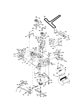 Mower Deck Diagram and Parts List for  Craftsman Lawn Tractor