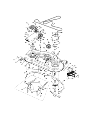 Mower Deck Diagram and Parts List for  Craftsman Lawn Tractor
