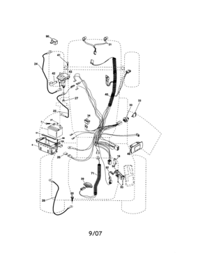Electrical Diagram and Parts List for 917287251  Craftsman Lawn Tractor