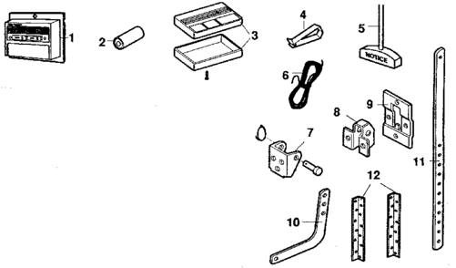 Installation Parts Diagram and Parts List for  Craftsman Garage Door Opener