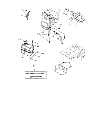 Engine Diagram and Parts List for  Craftsman Lawn Tractor