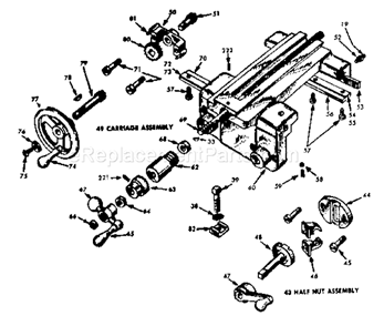 Page B Diagram and Parts List for  Craftsman Lathe