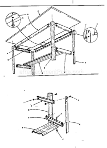 Frame Assembly Diagram and Parts List for  Craftsman Workbench