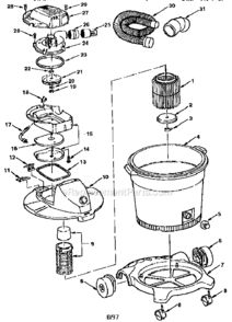 Unit Diagram and Parts List for  Craftsman Utility Vacuum