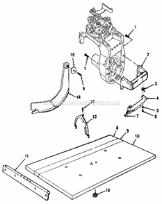 Figure 10 Diagram and Parts List for  Craftsman Chop Saw
