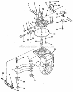 Figure 4-Yoke Assembly Diagram and Parts List for  Craftsman Chop Saw