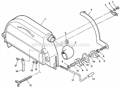 Figure 7 - Guard Assembly Diagram and Parts List for  Craftsman Chop Saw