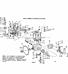 Yoke Assembly Diagram and Parts List for  Craftsman Chop Saw