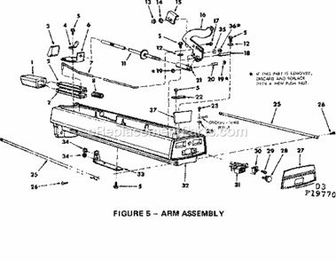 Arm Assembly Diagram and Parts List for  Craftsman Chop Saw