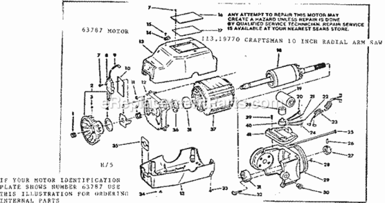 Page H Diagram and Parts List for  Craftsman Chop Saw