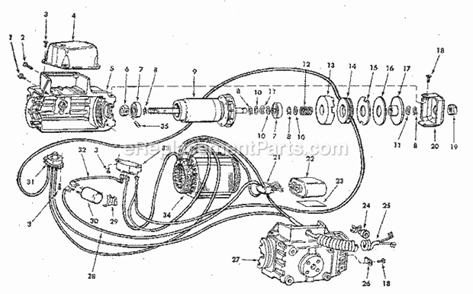 Page F Diagram and Parts List for  Craftsman Chop Saw